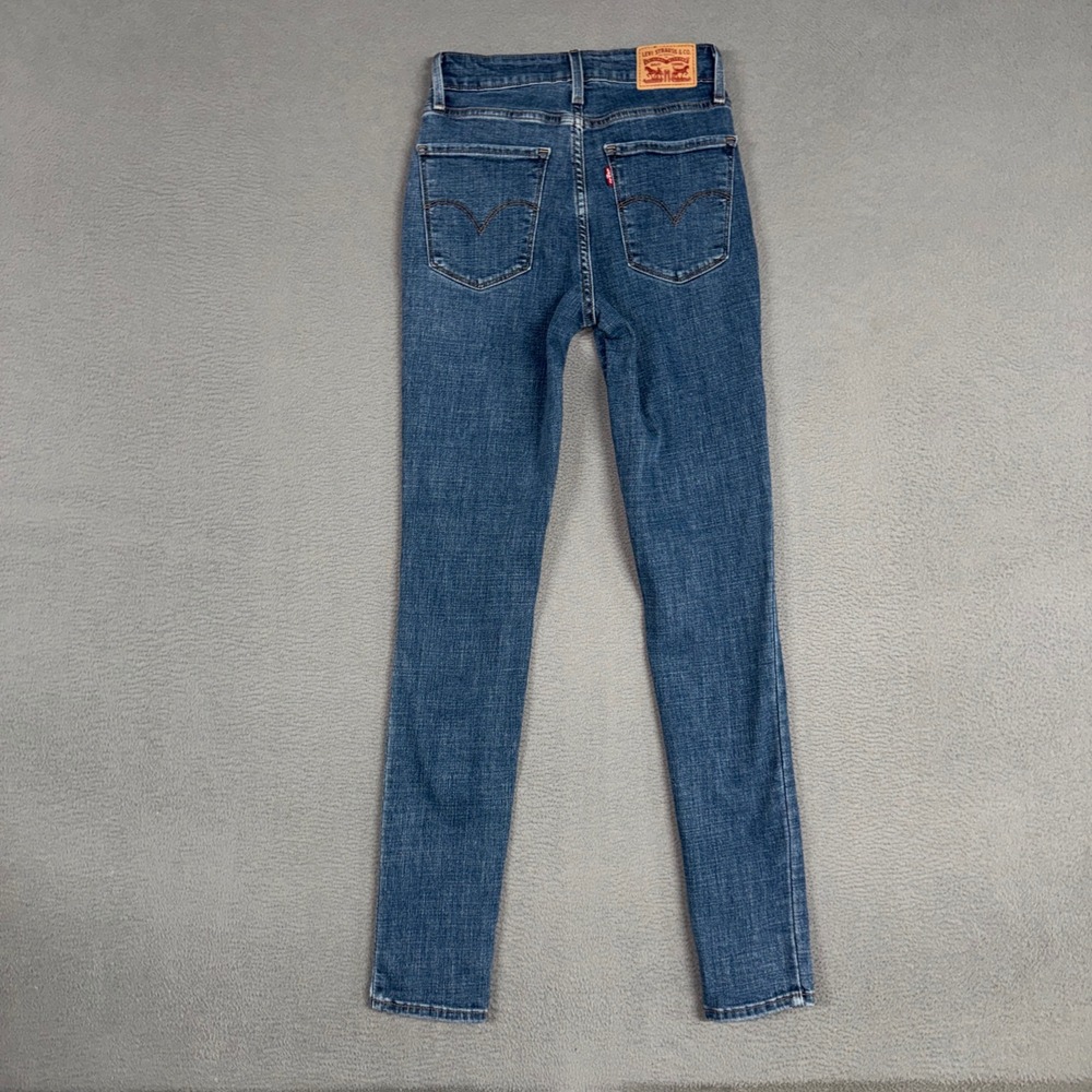 Levis Jeans Womens 26 (Fits 24) Blue 721 High Rise Skinny Stretch Distressed